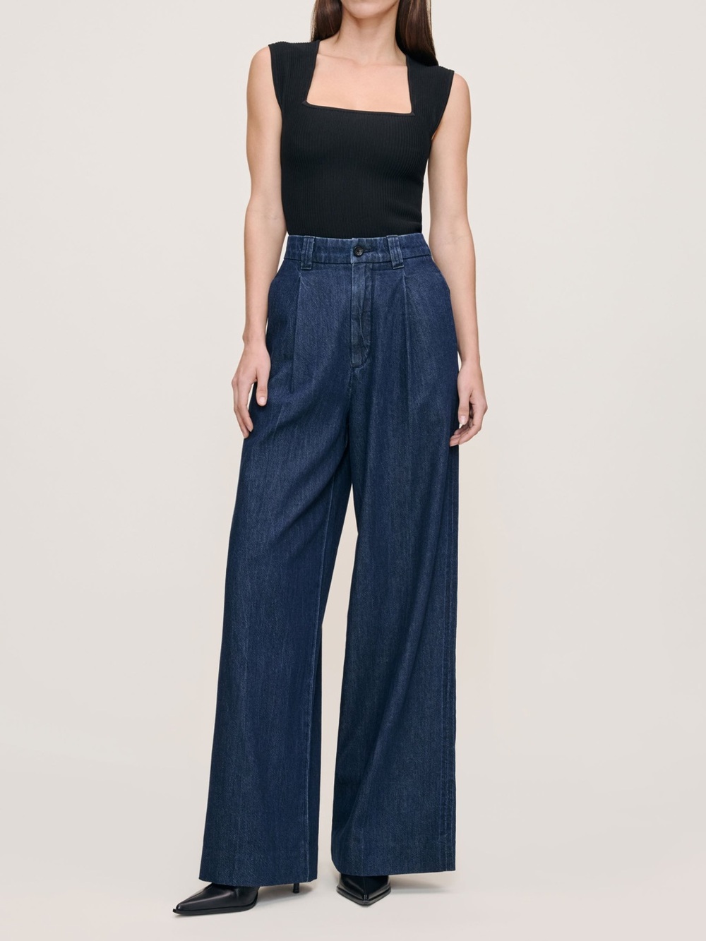DL1961 Men’s Dark Blue Jean Wide-Leg Pants
